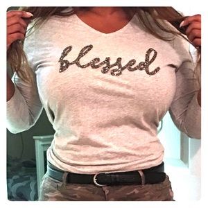 Blingged our “Blessed” Shirt